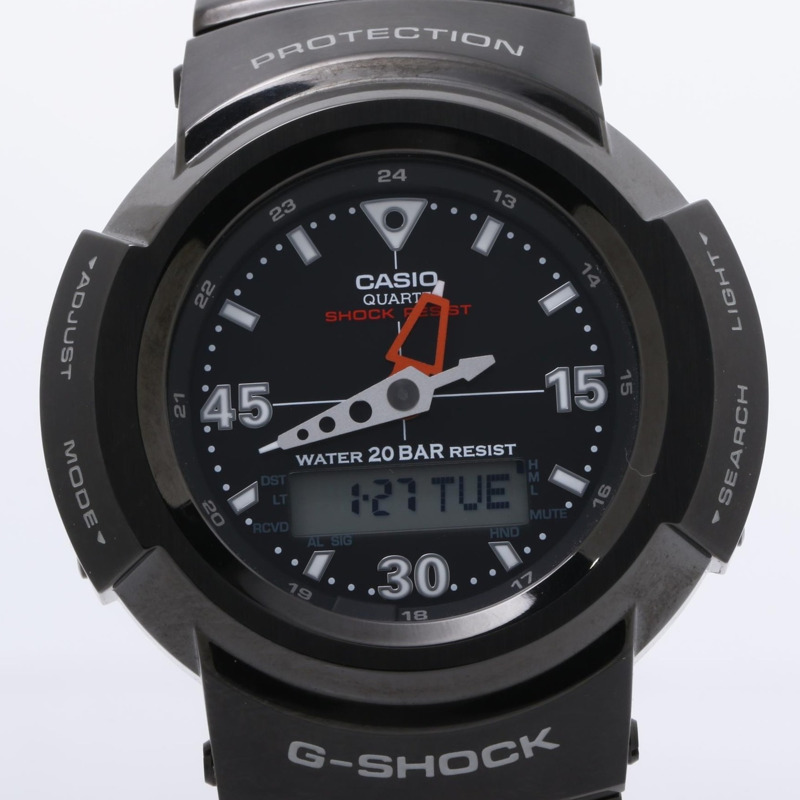 卡西歐 G-SHOCK 全金屬 AW500 系列 AWM5001AJF 黑色不鏽鋼男士手錶-0