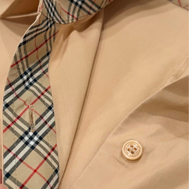 BURBERRY 藍標 經典格紋領口袋戰馬襯衫-4