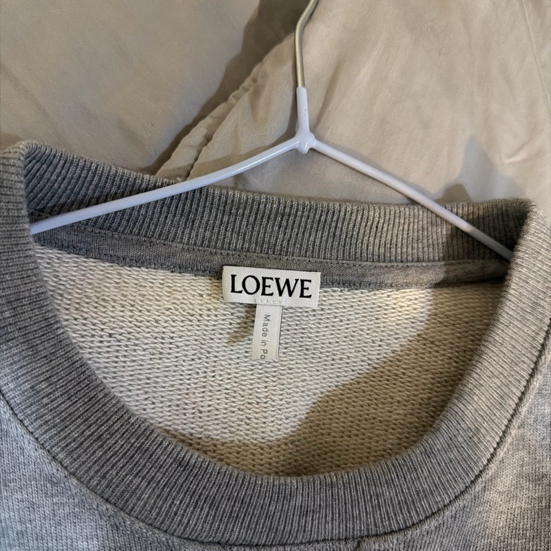 二手美品 Loewe 經典刺繡 灰 拼接長袖-7