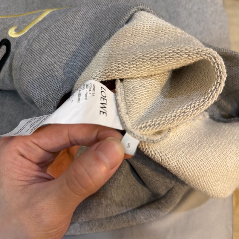 二手美品 Loewe 經典刺繡 灰 拼接長袖-9