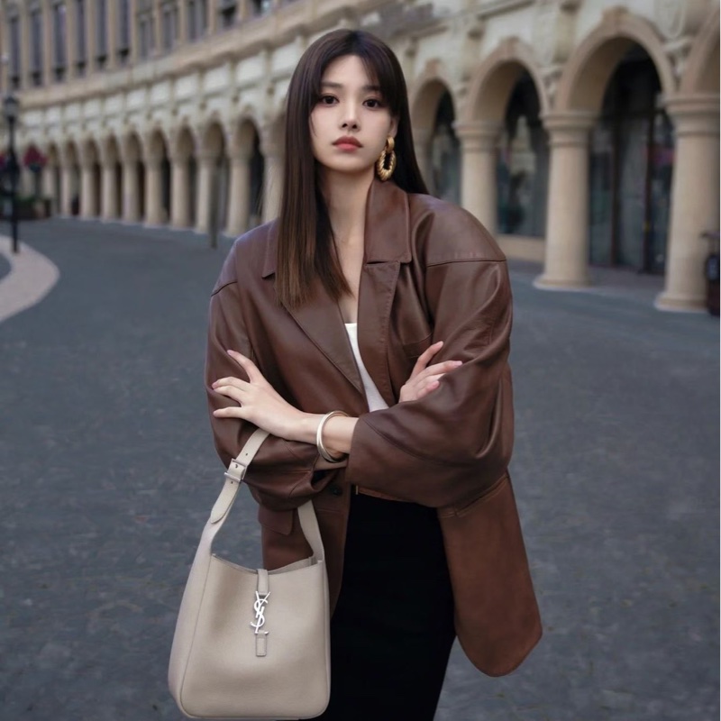 特價 YSL Saint Laurent LE 5 À 7 Hobo 小號 海鹽色 全新-6