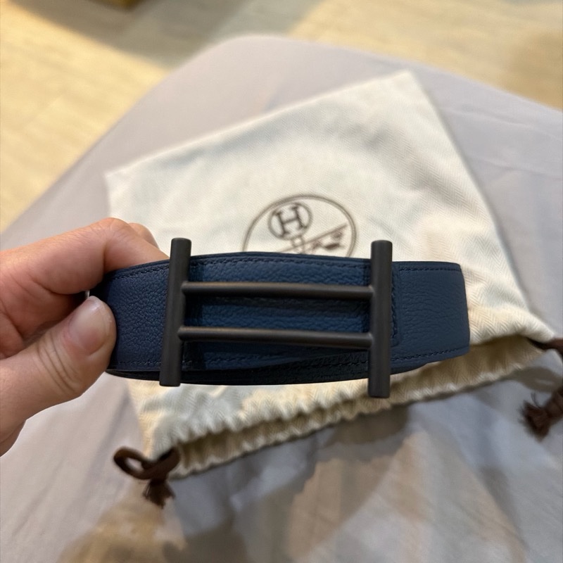 全新未使用 Hermes 雙面用皮帶 (90cm)-0