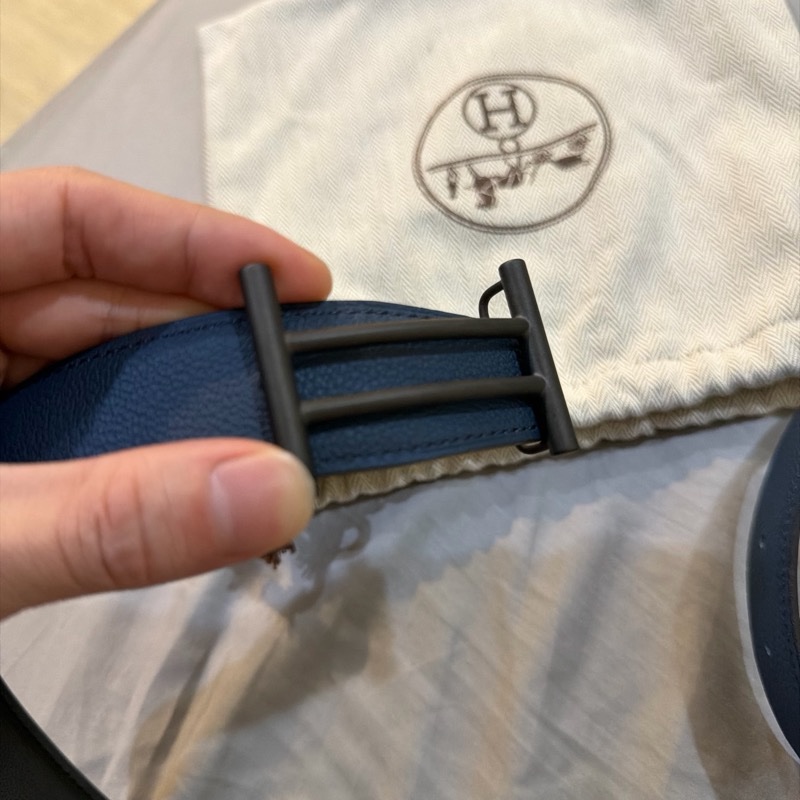 全新未使用 Hermes 雙面用皮帶 (90cm)-1