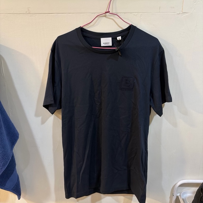 全新 Burberry 深藍 胸口 Logo 短 tee-1