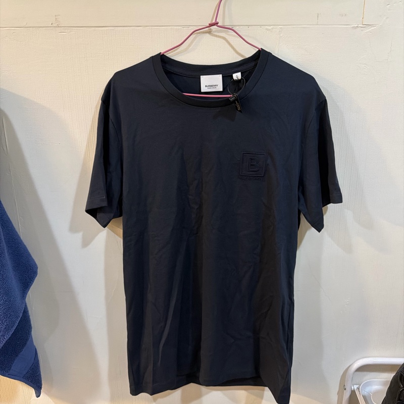 全新 Burberry 深藍 胸口 Logo 短 tee-5