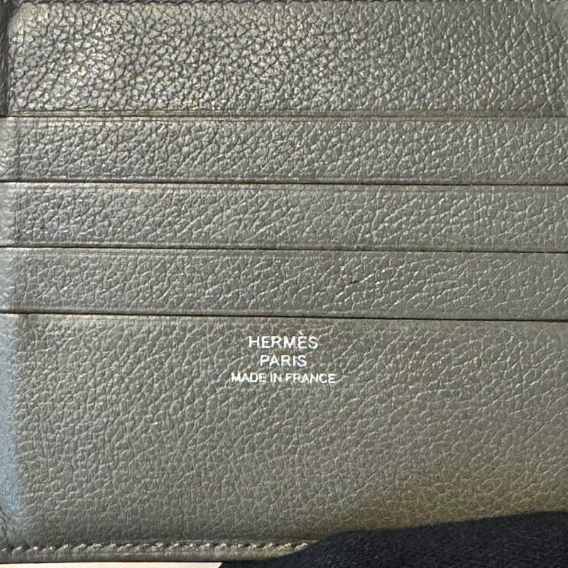 愛馬仕 Hermès Citizen Twill 絲巾內裡對開短夾 積雨雲灰-9