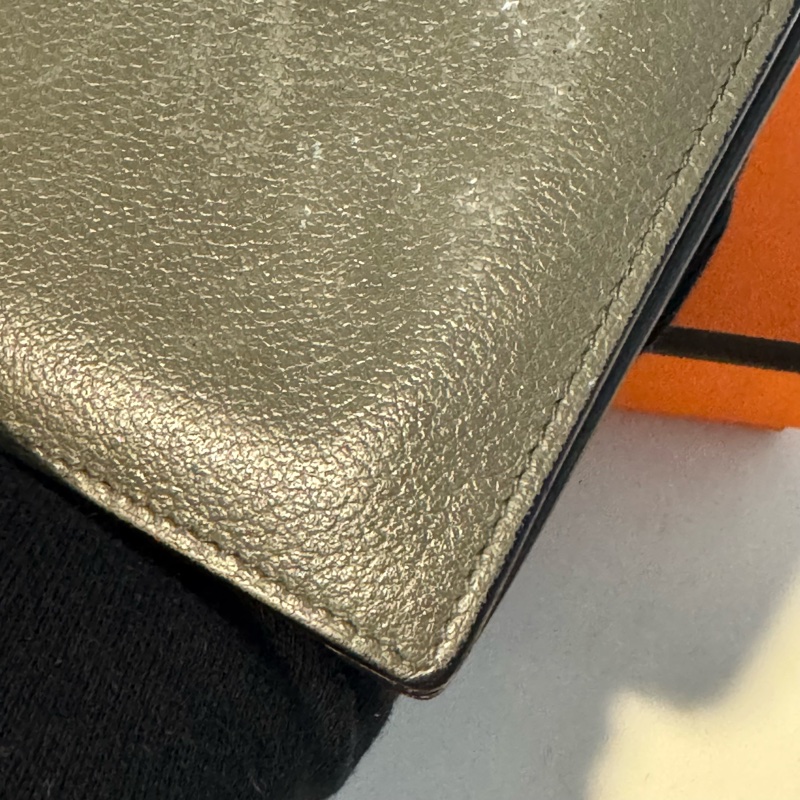 愛馬仕 Hermès Citizen Twill 絲巾內裡對開短夾 積雨雲灰-11