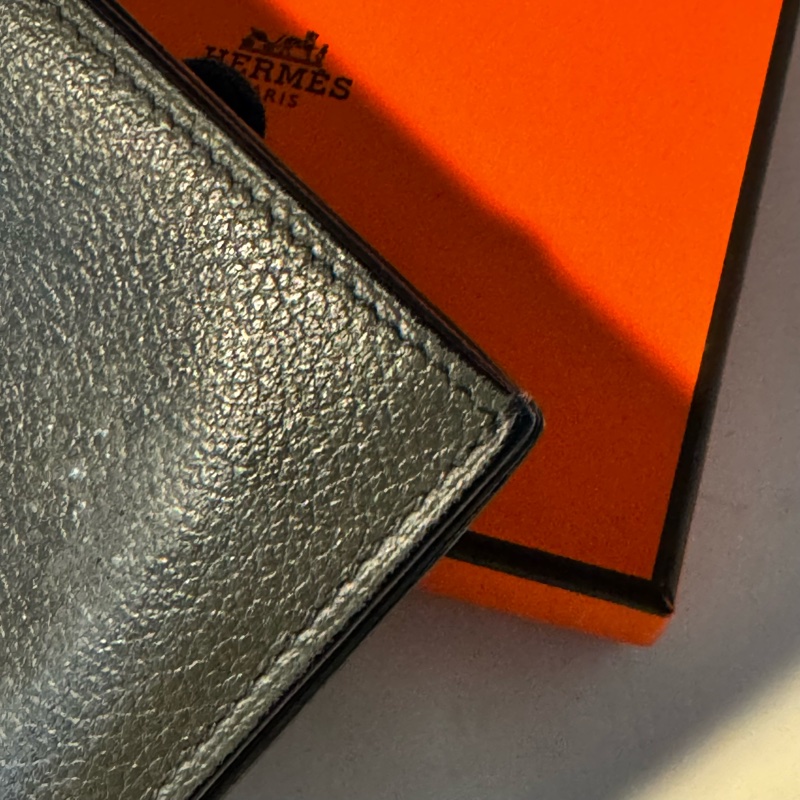 愛馬仕 Hermès Citizen Twill 絲巾內裡對開短夾 積雨雲灰-12