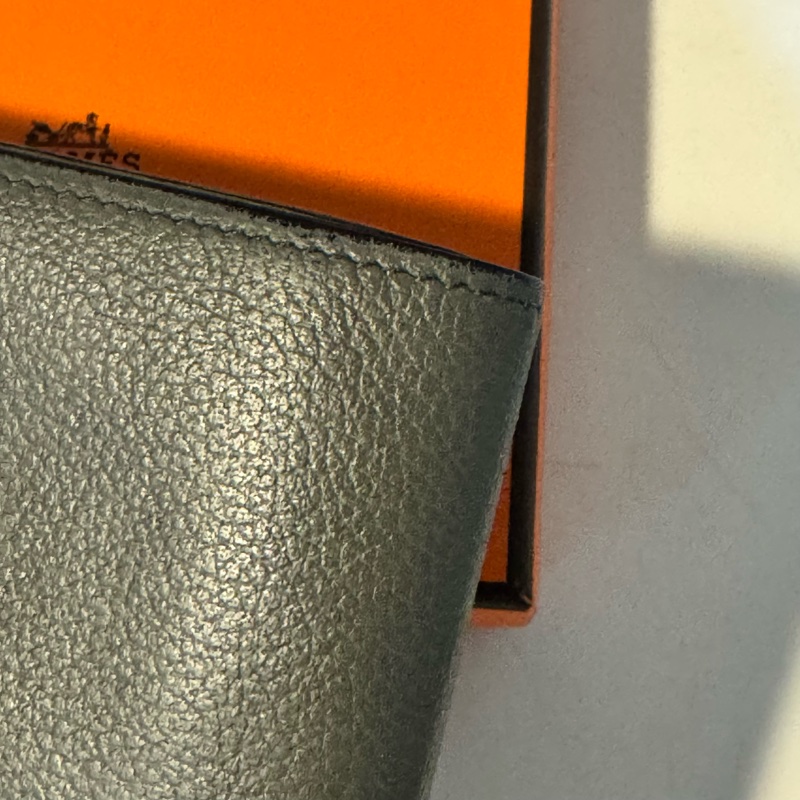 愛馬仕 Hermès Citizen Twill 絲巾內裡對開短夾 積雨雲灰-16