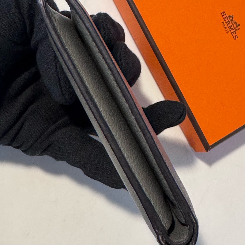 愛馬仕 Hermès Citizen Twill 絲巾內裡對開短夾 積雨雲灰-28