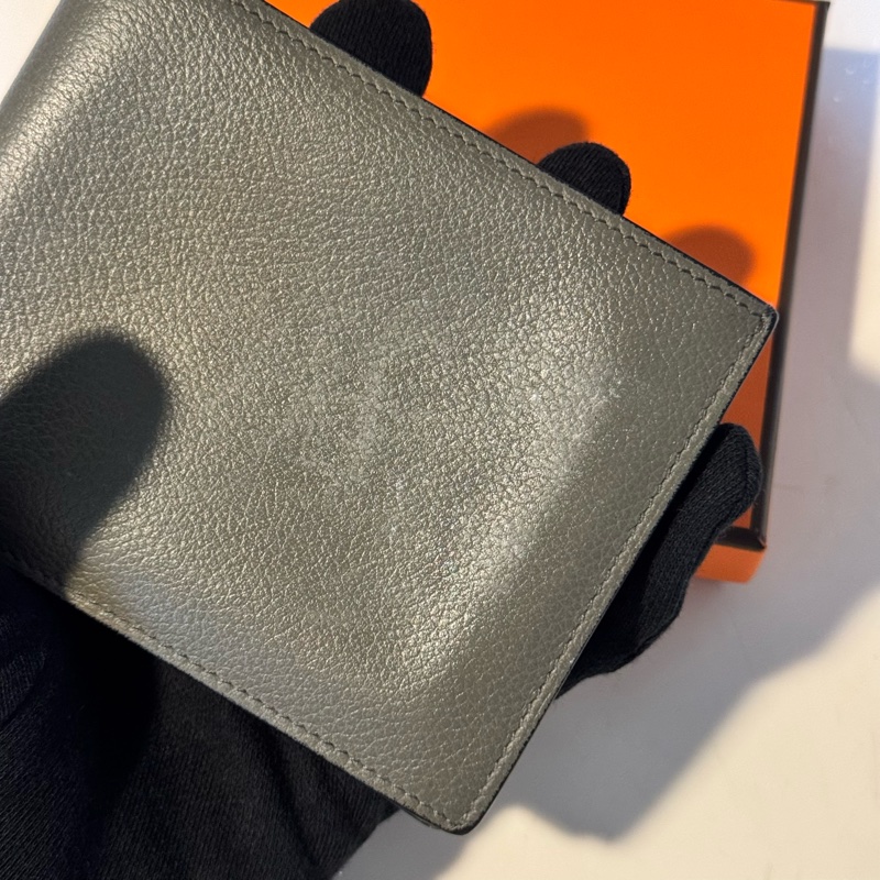 愛馬仕 Hermès Citizen Twill 絲巾內裡對開短夾 積雨雲灰-30