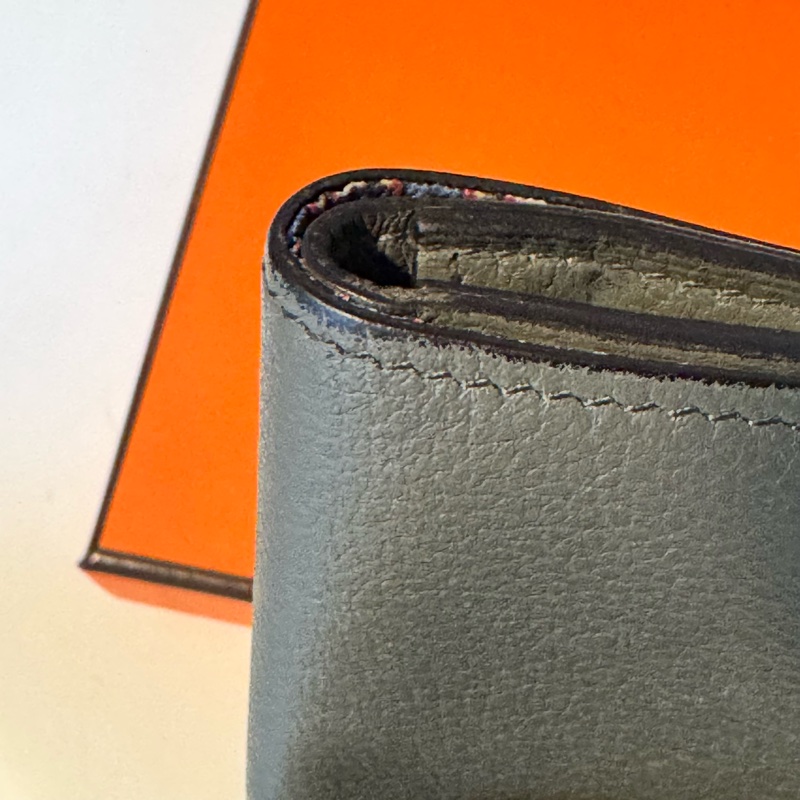 愛馬仕 Hermès Citizen Twill 絲巾內裡對開短夾 積雨雲灰-34