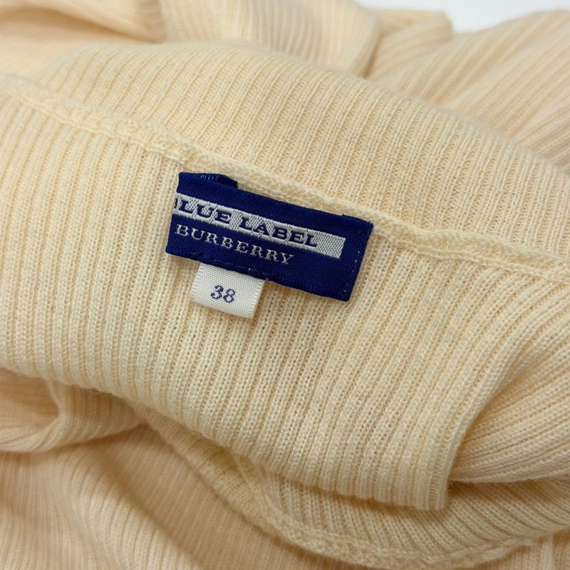 BURBERRY 藍標 高領米白戰馬羊毛上衣-8