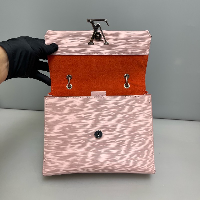 LV路易威登Grenelle系列粉色水波紋手提單肩斜挎包-7