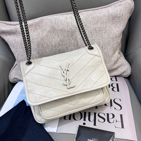 YSL聖羅蘭白色niki小號 新款D扣