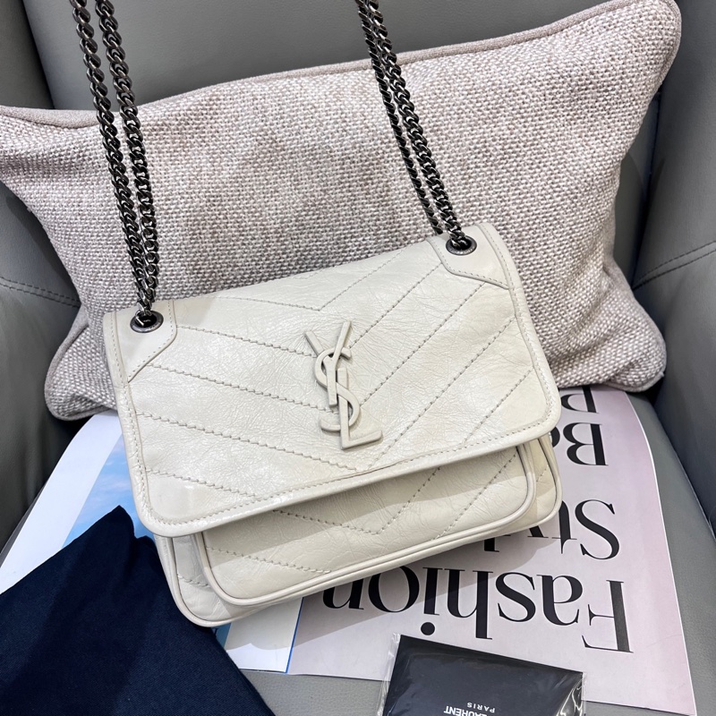 YSL聖羅蘭白色niki小號 新款D扣-0