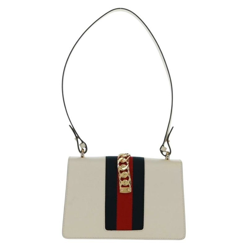 【日本直送】GUCCI Sylvie Sherry Line 單背包，皮革材質，紅色/金色，貨號 421882，正品編號 171363M-1