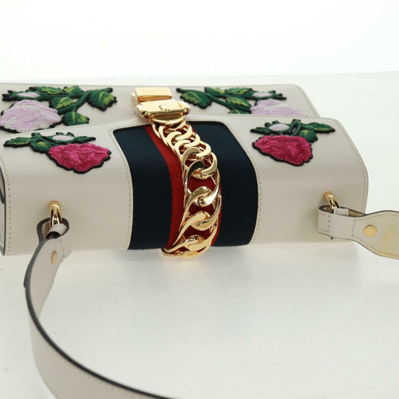 【日本直送】GUCCI Sylvie Sherry Line 單背包，皮革材質，紅色/金色，貨號 421882，正品編號 171363M-5