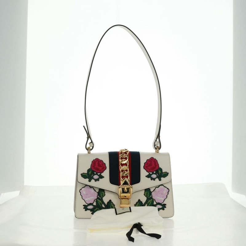 【日本直送】GUCCI Sylvie Sherry Line 單背包，皮革材質，紅色/金色，貨號 421882，正品編號 171363M-11