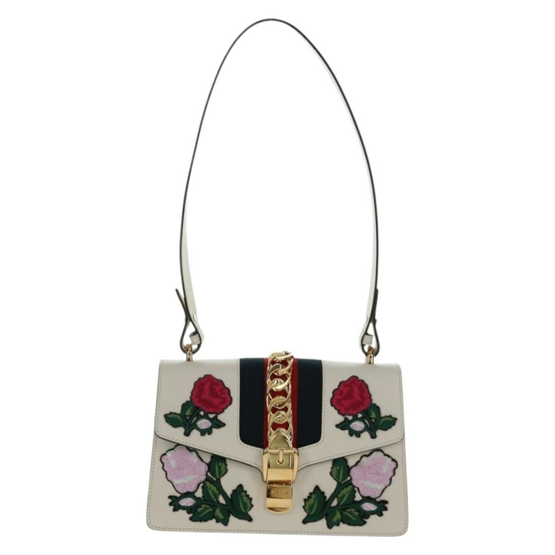 【日本直送】GUCCI Sylvie Sherry Line 單背包，皮革材質，紅色/金色，貨號 421882，正品編號 171363M-12