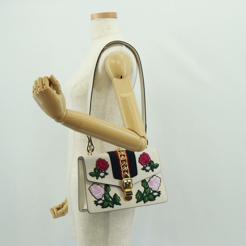 【日本直送】GUCCI Sylvie Sherry Line 單背包，皮革材質，紅色/金色，貨號 421882，正品編號 171363M-28