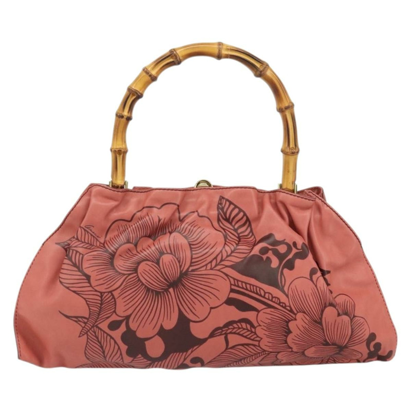 【日本直送】GUCCI 竹節手提包 皮革 粉紅金色 95231 正品 169845V-1