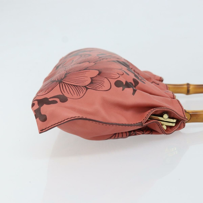 【日本直送】GUCCI 竹節手提包 皮革 粉紅金色 95231 正品 169845V-2
