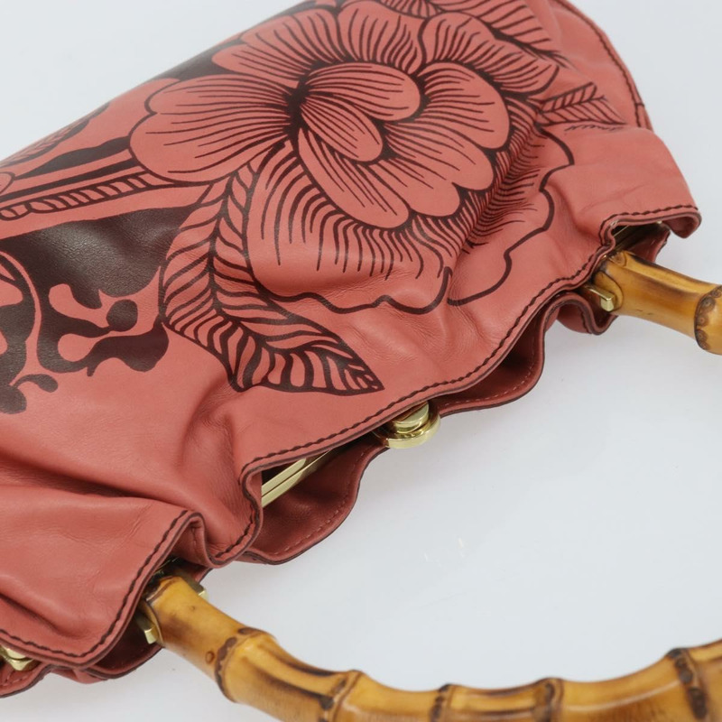 【日本直送】GUCCI 竹節手提包 皮革 粉紅金色 95231 正品 169845V-5