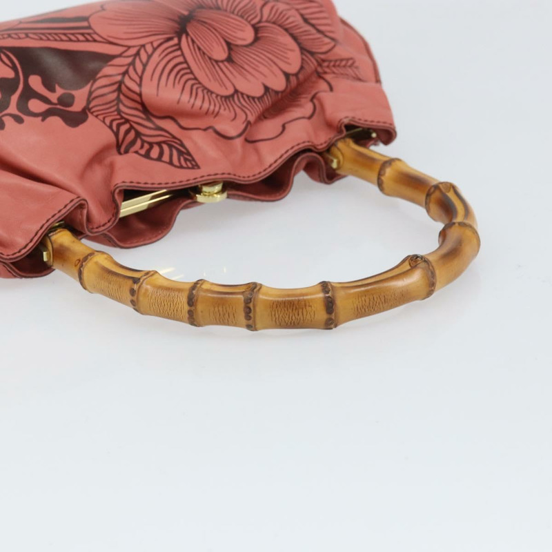 【日本直送】GUCCI 竹節手提包 皮革 粉紅金色 95231 正品 169845V-6