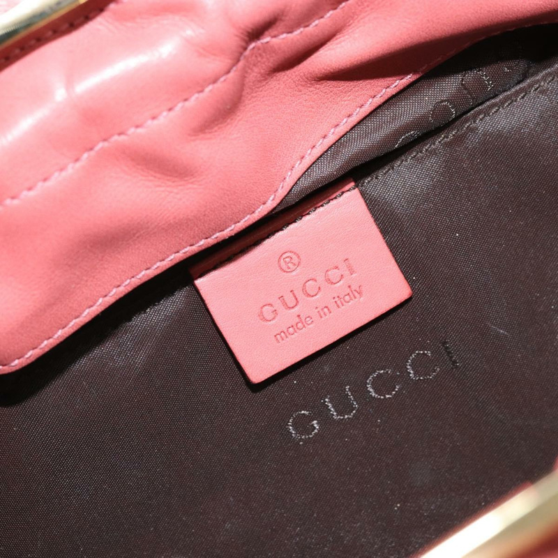 【日本直送】GUCCI 竹節手提包 皮革 粉紅金色 95231 正品 169845V-17