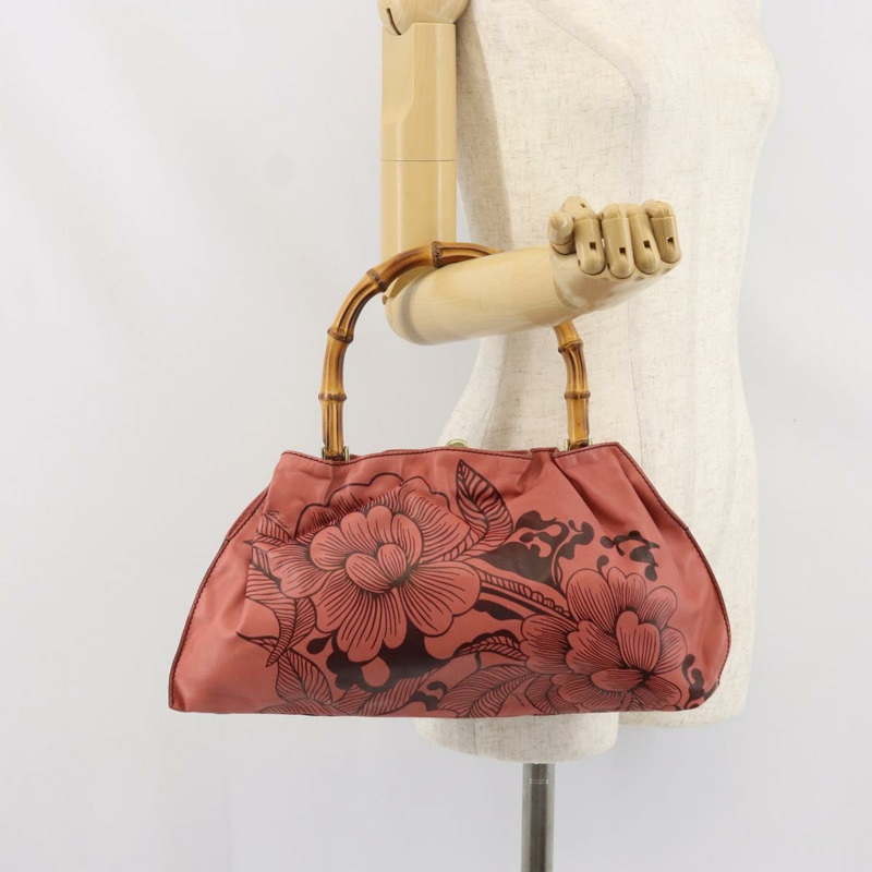 【日本直送】GUCCI 竹節手提包 皮革 粉紅金色 95231 正品 169845V-21