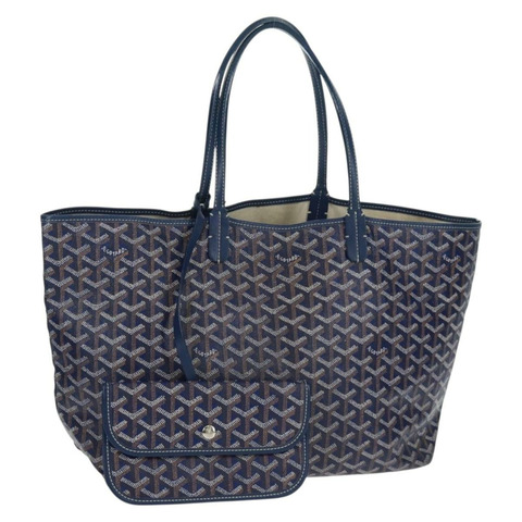 GOYARD 人字紋 Saint Louis PM 手提包 PVC 海軍藍 正品 171919V