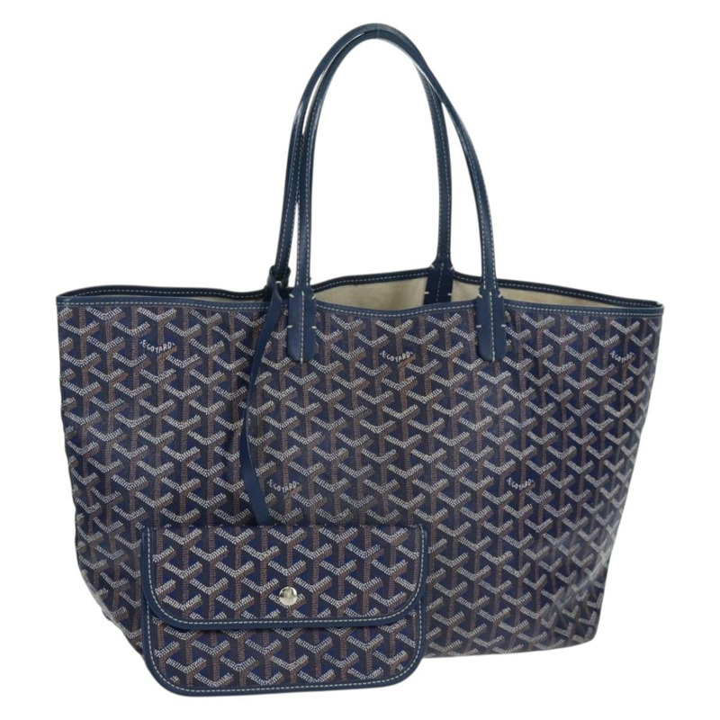 【日本直送】GOYARD 人字紋 Saint Louis PM 手提包 PVC 海軍藍 正品 171919V-0