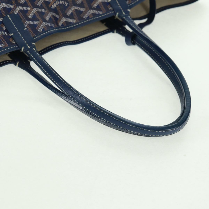【日本直送】GOYARD 人字紋 Saint Louis PM 手提包 PVC 海軍藍 正品 171919V-6