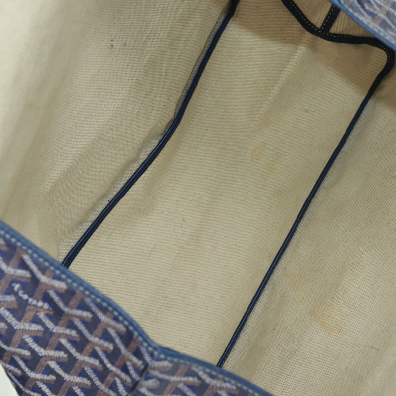 【日本直送】GOYARD 人字紋 Saint Louis PM 手提包 PVC 海軍藍 正品 171919V-8