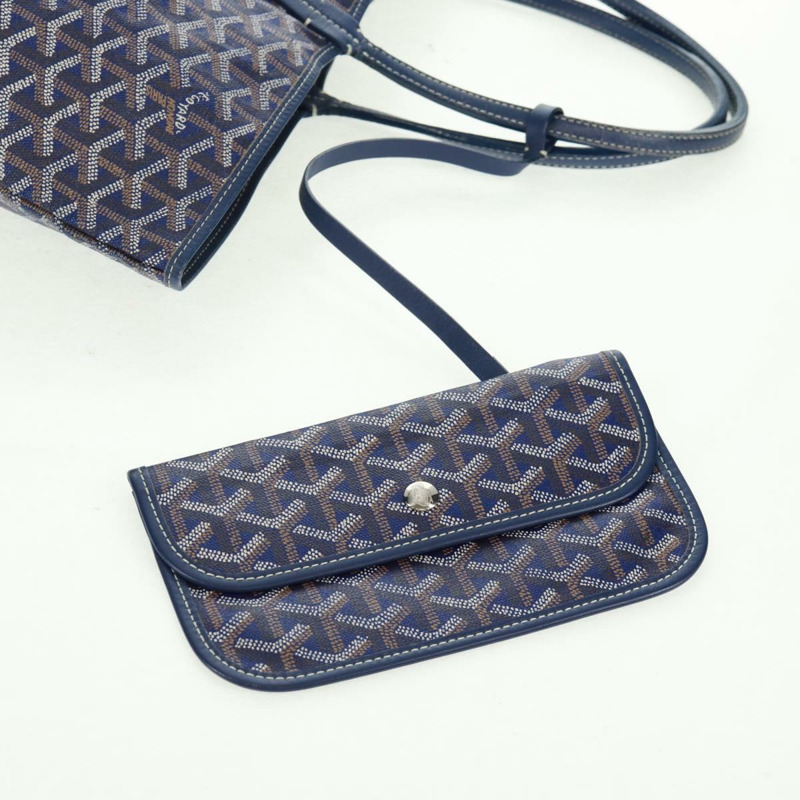 【日本直送】GOYARD 人字紋 Saint Louis PM 手提包 PVC 海軍藍 正品 171919V-18
