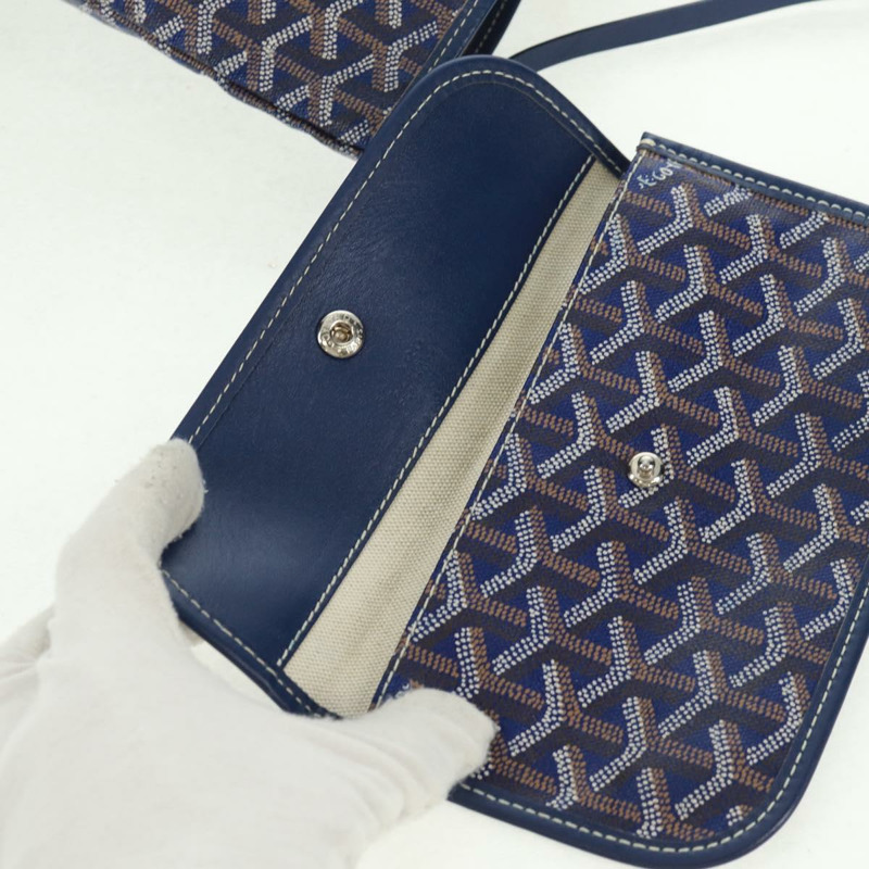 【日本直送】GOYARD 人字紋 Saint Louis PM 手提包 PVC 海軍藍 正品 171919V-21