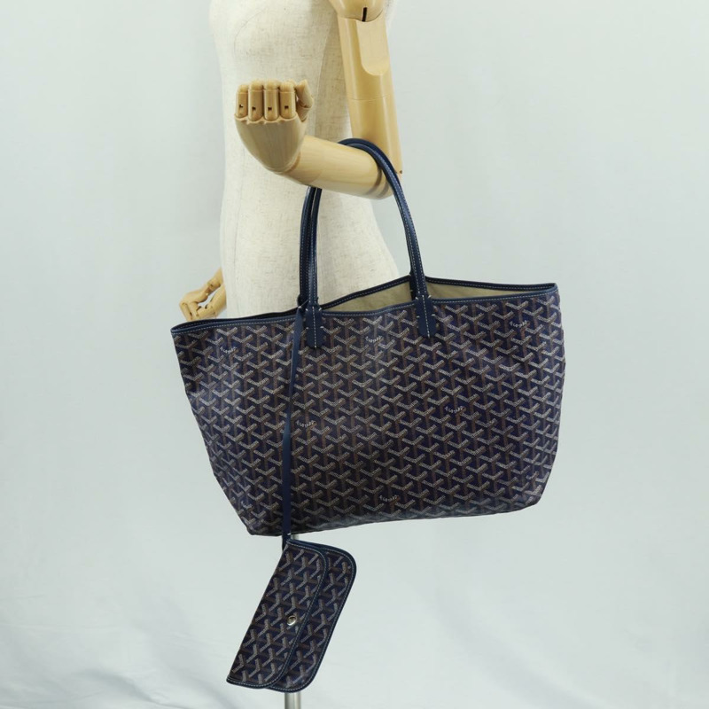 【日本直送】GOYARD 人字紋 Saint Louis PM 手提包 PVC 海軍藍 正品 171919V-26