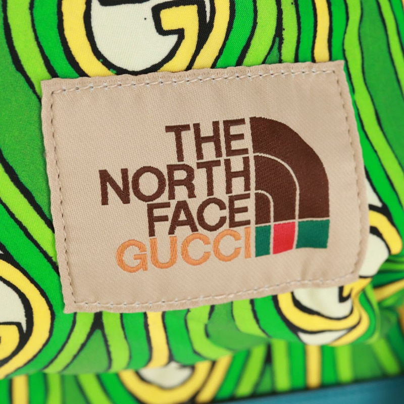 【日本直送】GUCCI The North Face 雙肩包 尼龍材質 綠色 銀色 650294 正品 170794SAM-21