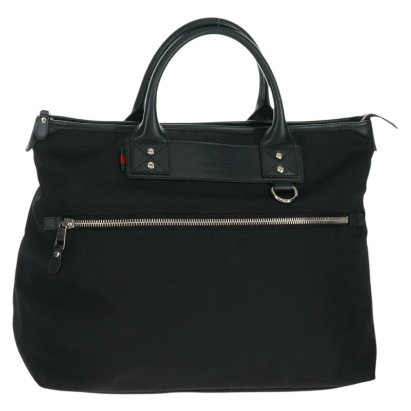 【日本直送】GUCCI Web Sherry Line 波士頓包 尼龍材質 黑色 銀色 紅色 246392 Auth am10698V-0