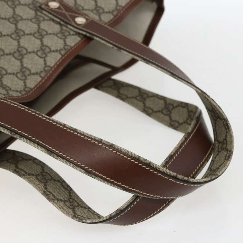 【日本直送】GUCCI GG Supreme Web Sherry Line 手提包 PVC 米色 金色 211134 正品 am10791V-6