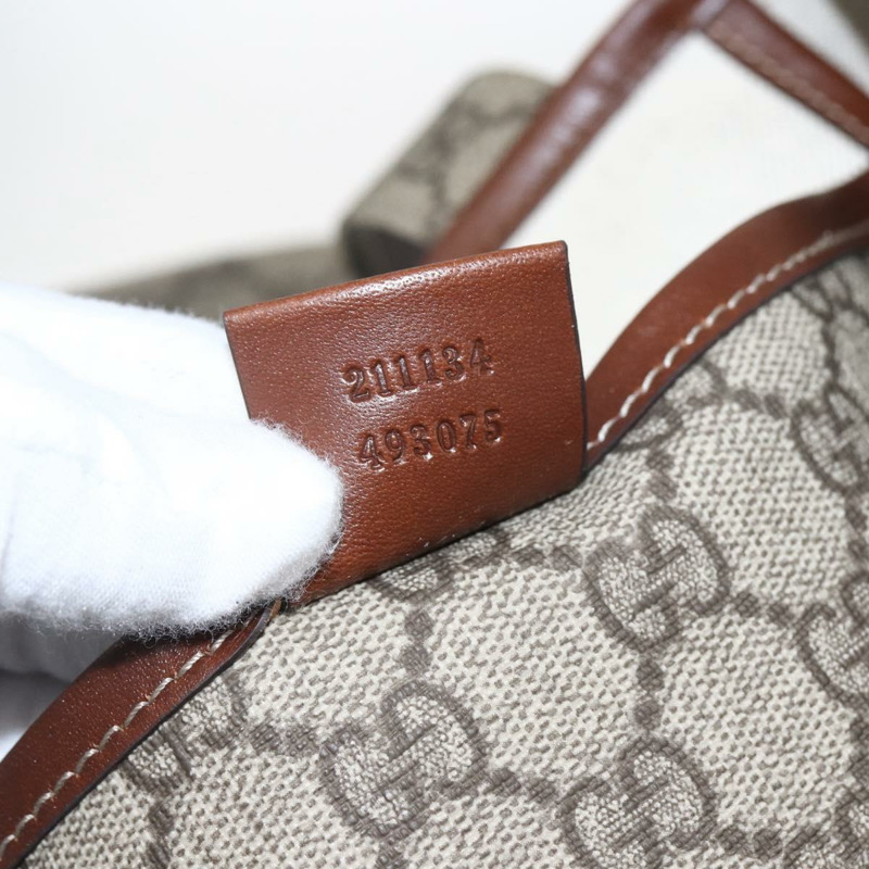 【日本直送】GUCCI GG Supreme Web Sherry Line 手提包 PVC 米色 金色 211134 正品 am10791V-10