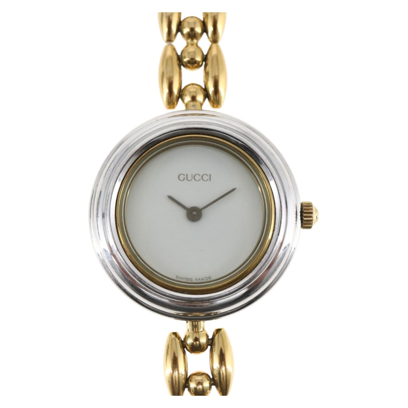 【日本直送】GUCCI 金色錶圈腕錶 正品 am10796SV-0