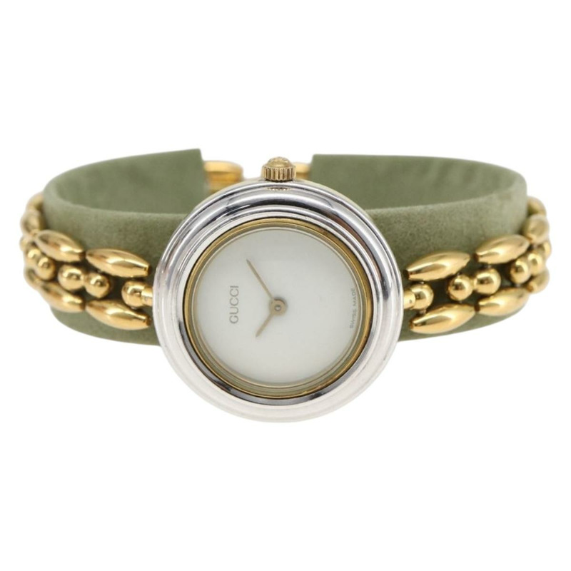 【日本直送】GUCCI 金色錶圈腕錶 正品 am10796SV-1