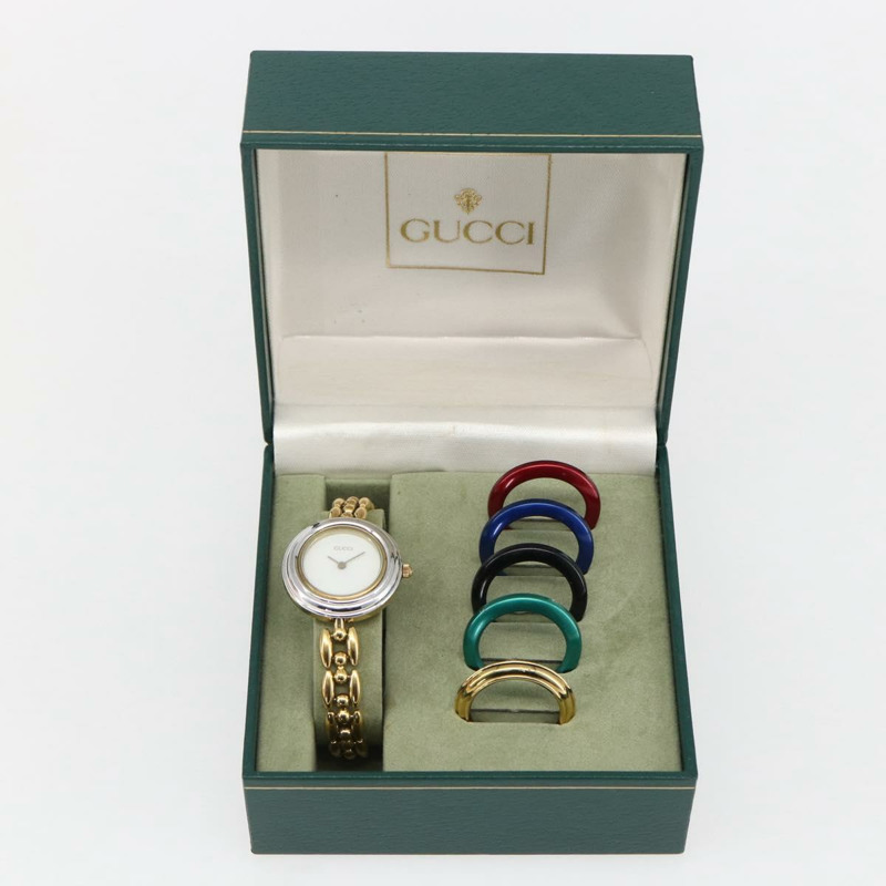 【日本直送】GUCCI 金色錶圈腕錶 正品 am10796SV-11