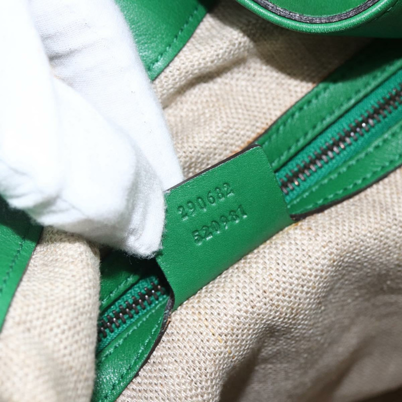 【日本直送】GUCCI 綠色金色皮革單肩包 290682 正品 169780V-10