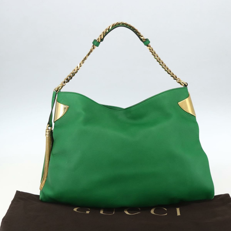 【日本直送】GUCCI 綠色金色皮革單肩包 290682 正品 169780V-11