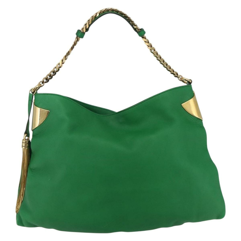 【日本直送】GUCCI 綠色金色皮革單肩包 290682 正品 169780V-12