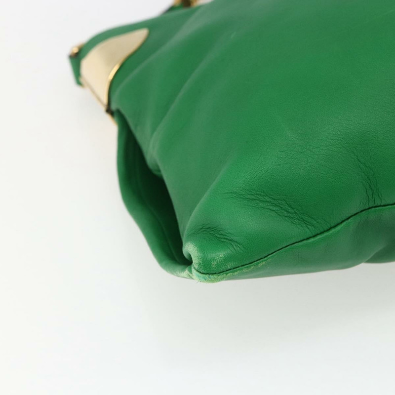 【日本直送】GUCCI 綠色金色皮革單肩包 290682 正品 169780V-14