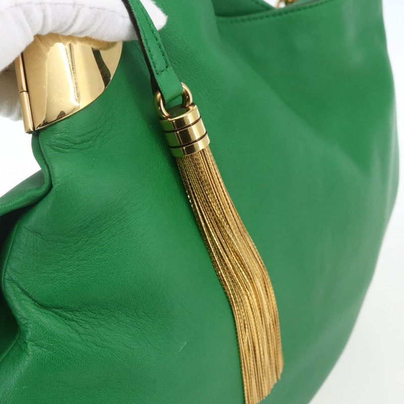 【日本直送】GUCCI 綠色金色皮革單肩包 290682 正品 169780V-17